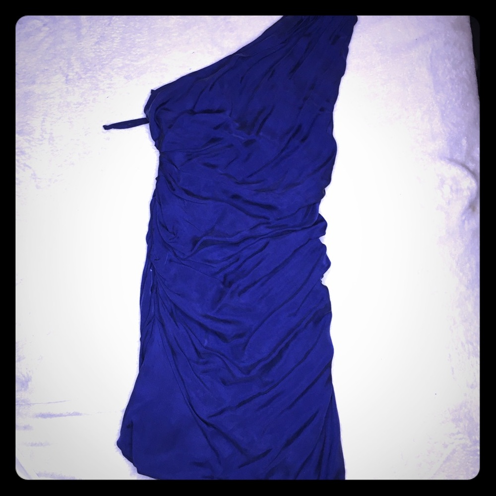 Royal Blue ALLSAINTS one shoulder ruched size 6